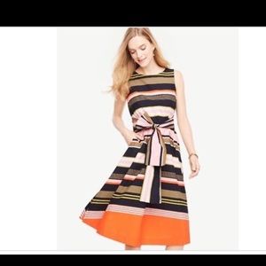 Ann Taylor striped belted dress